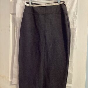 Lou & Grey Charcoal gray Midi Skirt Back Split